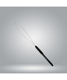 Black flat crochet hook with loop